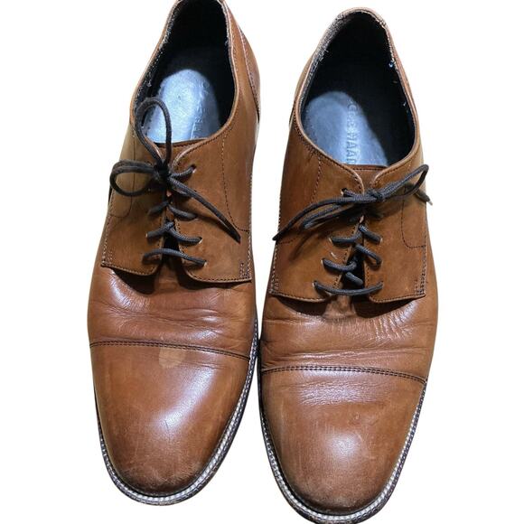 Cole Haan Benton II Brown Leather Cap Toe Dress Shoes...